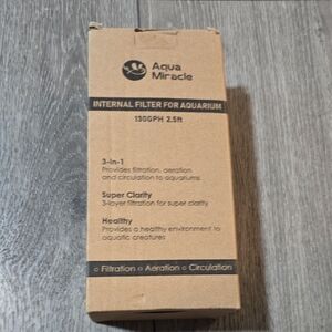 AquaMiracle 130GPH Internal Aquarium Filter, 3-Stage Fish Tank Filter
